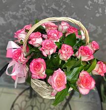 Цветочная композиция из Розы в корзине #REPLACE_PRED# Новокиевском Увале